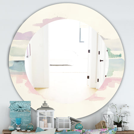 Pink Lifting Fog - Traditional Mirror - Frameless Oval or Round Wall Mirror