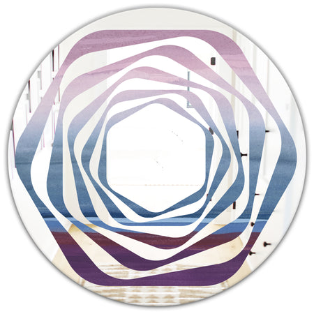 Purple Rock Landscape III - Modern Round or Oval Wall Mirror - Whirl