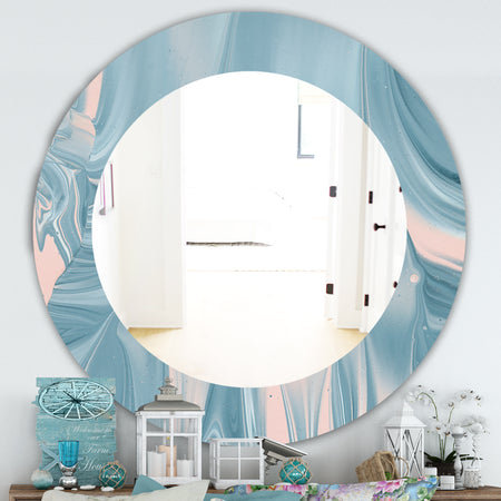 Abstract Water I - Traditional Mirror - Oval or Round Wall Mirror