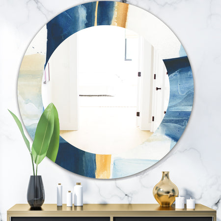 Indigo Panel IV - Modern Mirror - Oval or Round Wall Mirror