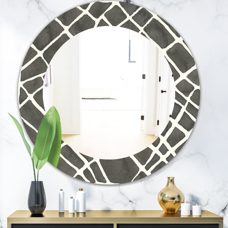 Minimalist Graphics V - Mid-Century Mirror - Oval or Round Wall Mirror