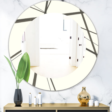Minimalist Black and White III - Mid-Century Mirror - Oval or Round Wall Mirror