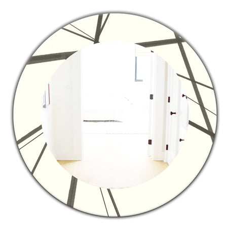 Minimalist Black and White III - Mid-Century Mirror - Oval or Round Wall Mirror