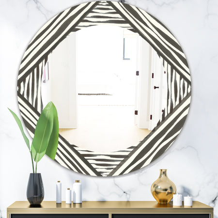 Minimalist Graphics III - Mid-Century Mirror - Oval or Round Wall Mirror