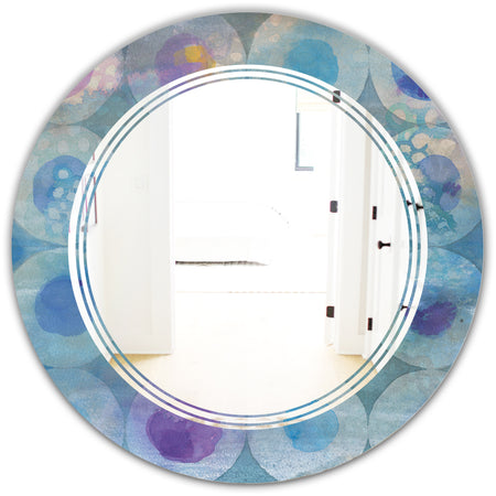 Watercolor Geometrical Circles II - Modern Round or Oval Wall Mirror - Triple C