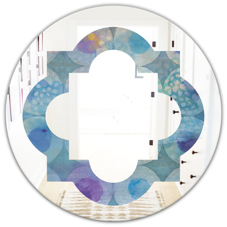 Watercolor Geometrical Circles II - Modern Round or Oval Wall Mirror - Quatrefoil