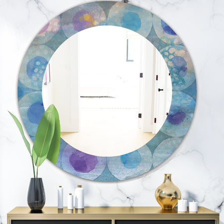 Watercolor Geometrical Circles II - Mid-Century Mirror - Oval or Round Wall Mirror