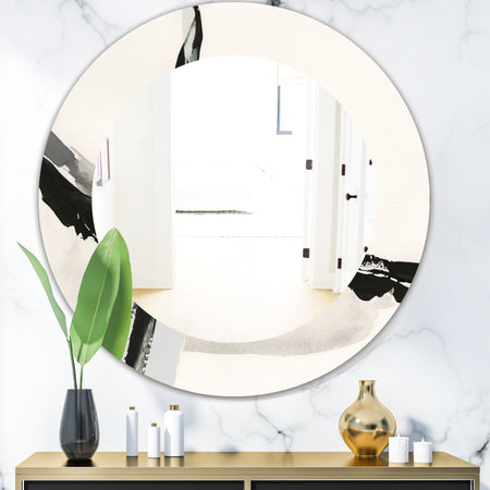 Abstract Neutral I - Modern Mirror - Oval or Round Wall Mirror