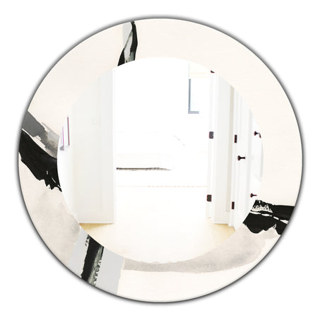 Abstract Neutral I - Modern Mirror - Oval or Round Wall Mirror