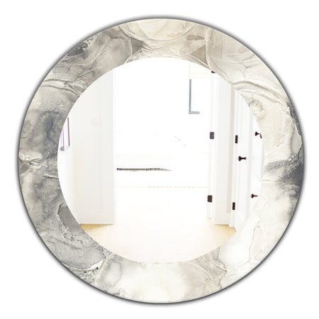 Gray Circles I - Modern Mirror - Oval or Round Wall Mirror
