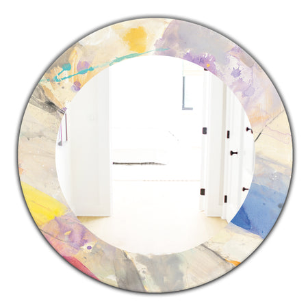 Spring Minimalist Confetti I - Modern Mirror - Oval or Round Wall Mirror