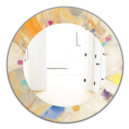 Spring Minimalist Confetti II - Modern Mirror - Oval or Round Wall Mirror