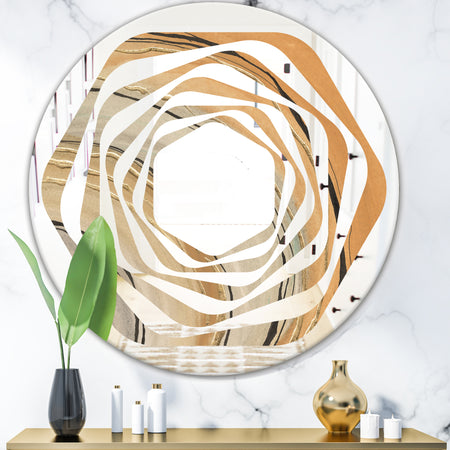 Glam Canion II - Modern Round or Oval Wall Mirror - Whirl