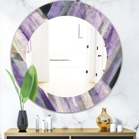 Geometric Purple Glacier - Modern Mirror - Oval or Round Wall Mirror