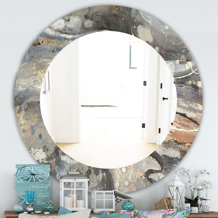 Fire and Ice Minerals I - Farmhouse Mirror - Frameless Oval or Round Wall Mirror