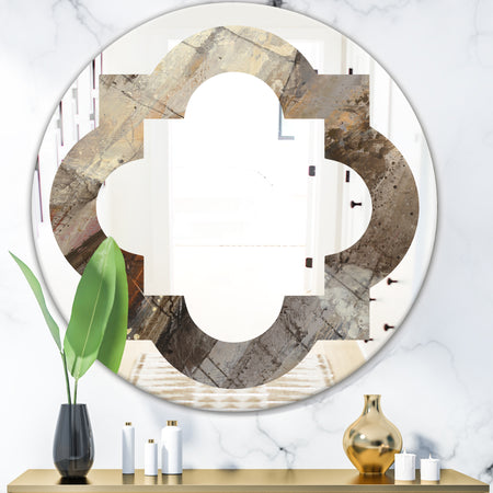 Fire and Ice Minerals III - Modern Round or Oval Wall Mirror - Quatrefoil