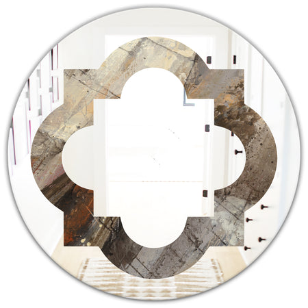Fire and Ice Minerals III - Modern Round or Oval Wall Mirror - Quatrefoil