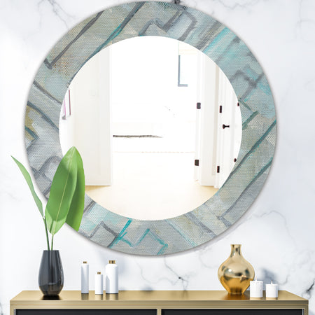 Lost In Geometric Element - Modern Mirror - Frameless Oval or Round Wall Mirror