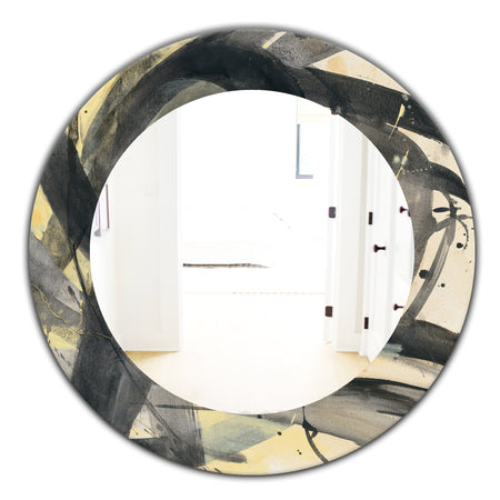 Minimalistic Roller IV - Mid-Century Mirror - Oval or Round Wall Mirror