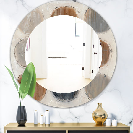 Geometric Circle Natural Balance II - Mid-Century Mirror - Oval or Round Wall Mirror