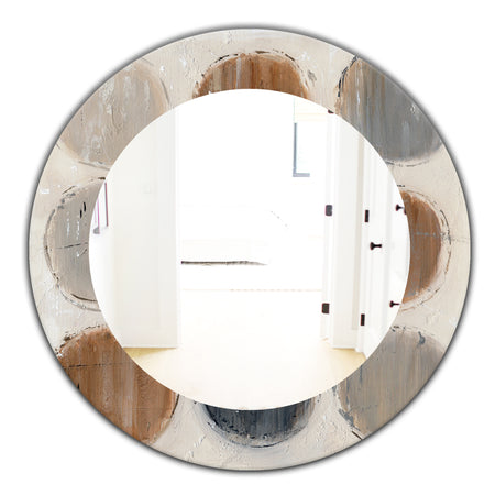 Geometric Circle Natural Balance II - Mid-Century Mirror - Oval or Round Wall Mirror