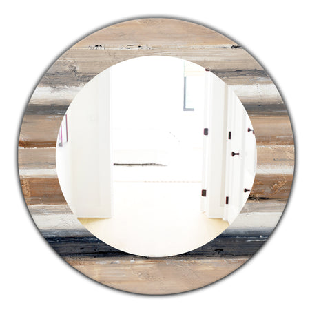 Porch & Den 'Geometric Circle Natural Balance III - Mid-Century Mirror