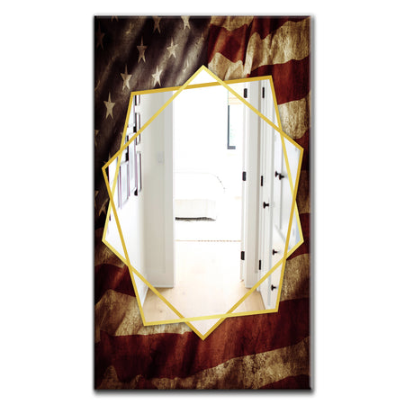 American Flag - Bohemian and Eclectic Mirror - Frameless Wall Mirror