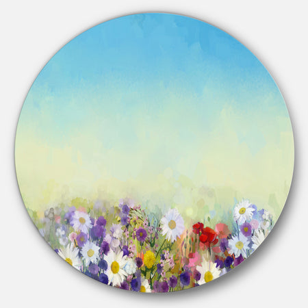 Soft Flowers in Spring Background - Floral Round Wall Art