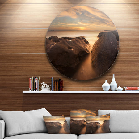 Rocks at La Perouse Bridge - Seashore Round Wall Art