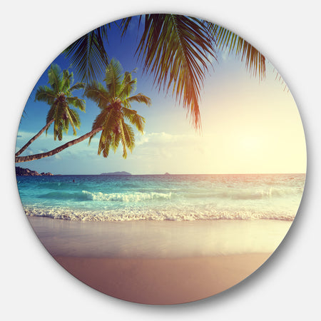 Typical Sunset on Seychelles Beach - Seascape Circle Wall Art