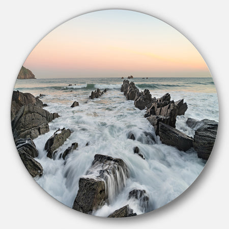 Bay of Biscay Atlantic Coast Spain - Round Metal Wall Art Landscape