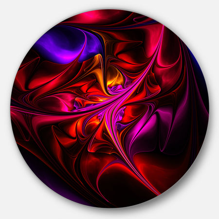 Multi-Colored Magenta Stained Glass - Floral Circle Wall Art