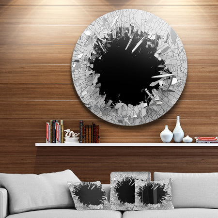 Strick & Bolton 'Abstract Broken Wall 3D Design - Round Metal Wall Art