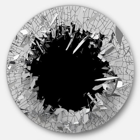 Strick & Bolton 'Abstract Broken Wall 3D Design - Round Metal Wall Art