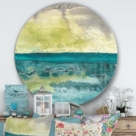 Beyond the Horizon I - Farmhouse Metal Circle Wall Art