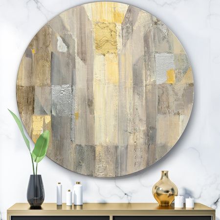Gold Square Watercolor - Glam Metal Circle Wall Art