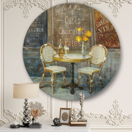 French Cafe - French Country Metal Circle Wall Art