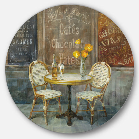 French Cafe - French Country Metal Circle Wall Art