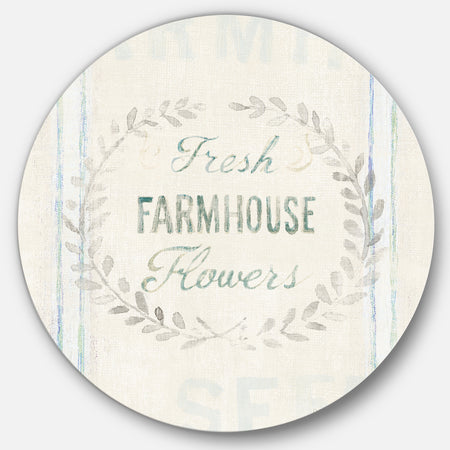 Farmhouse Florals VIII - Farmhouse Metal Circle Wall Art