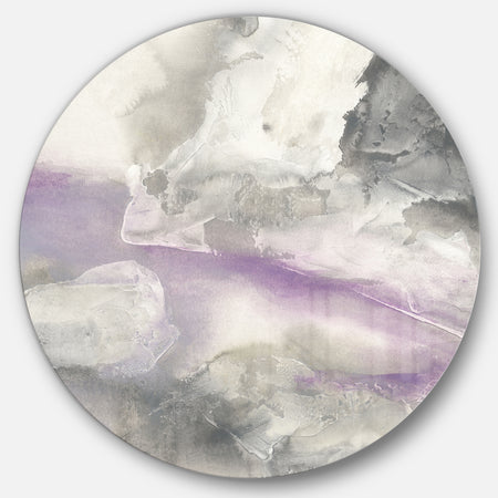 Watercolor Minimal Purple Tones I - Farmhouse Metal Circle Wall Art