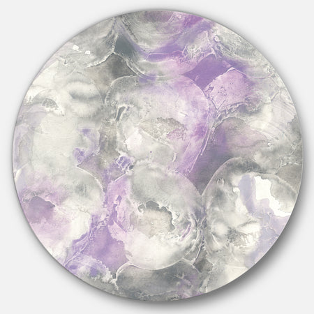 Porch & Den Watercolor Minimal Purple Tones III - Farmhouse Metal Circle Wall Art