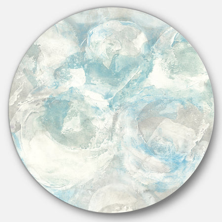 Pale Blue Shade III - Farmhouse Metal Circle Wall Art