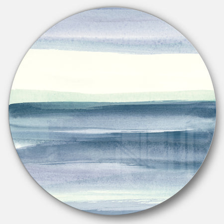 Porch & Den Mint Indigo Dawn I - Farmhouse Metal Circle Wall Art