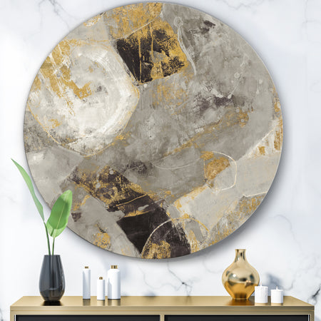 Glam Gold Desert Neutral - Glam Metal Circle Wall Art