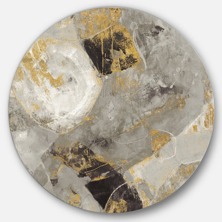 Glam Gold Desert Neutral - Glam Metal Circle Wall Art