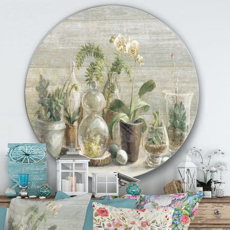 Composition of Orchids - Farmhouse Metal Circle Wall Art