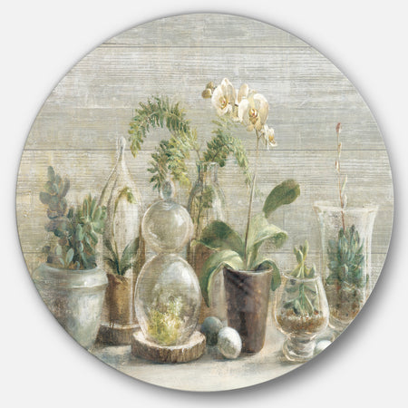 Composition of Orchids - Farmhouse Metal Circle Wall Art