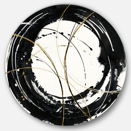 Gold Metallic Circle - Glam Metal Circle Wall Art