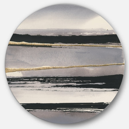 Glamorous Morning Fog III - Glam Metal Circle Wall Art