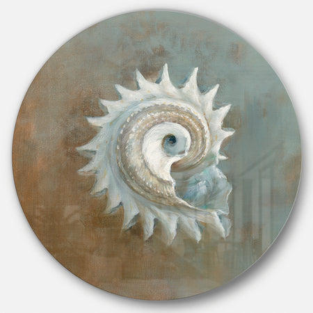Seashell Treasures from the Sea III - Nautical & Coastal Metal Circle Wall Art